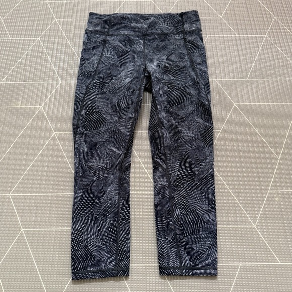 lululemon athletica Pants - Lululemon Time To Sweat Crop 23" Size 10 Velocity‎ Mesh Black LW6AX8S Pockets!